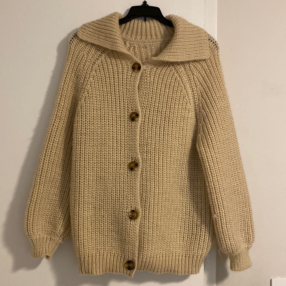 zara wool knit cardigan sweater